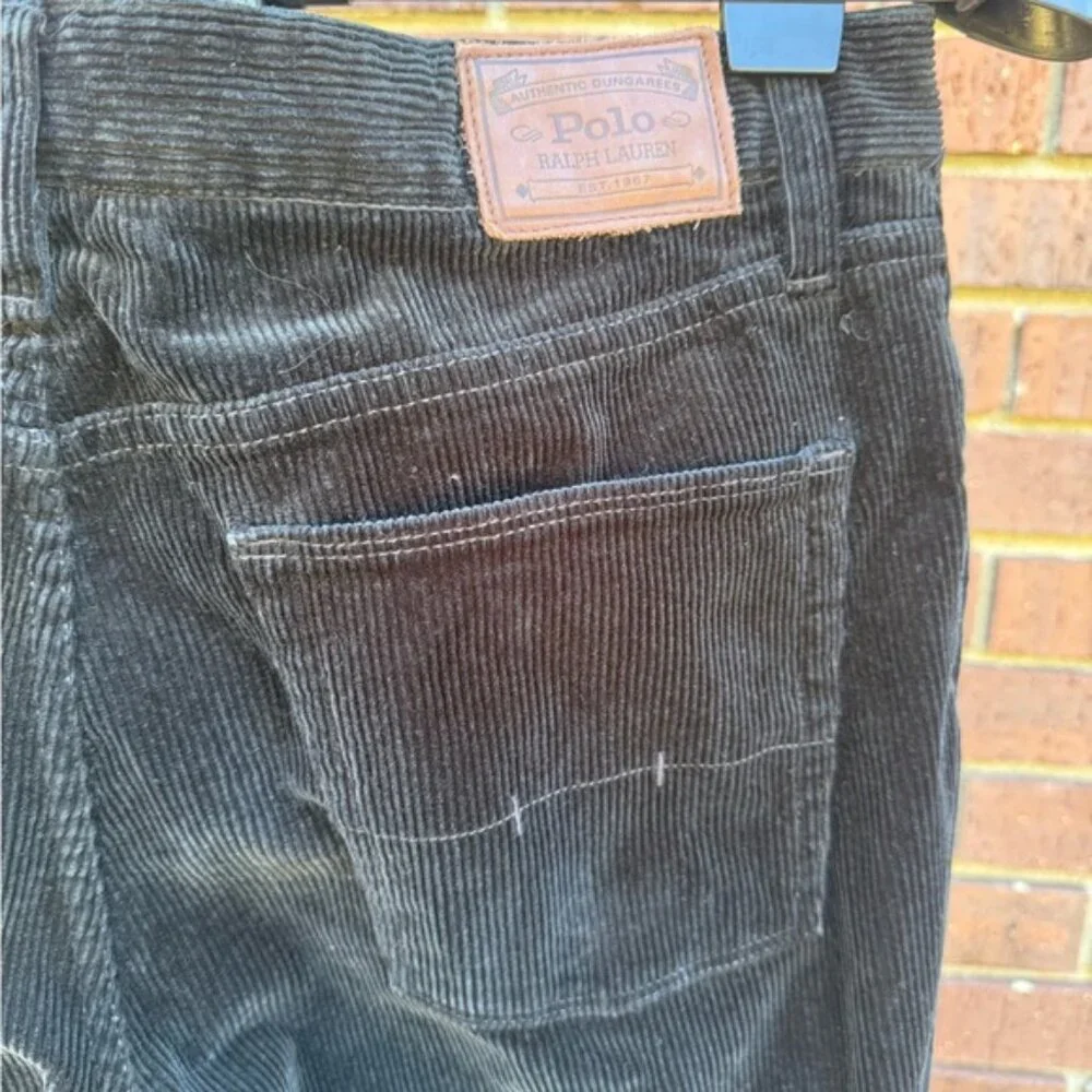Polo Ralph Lauren Black Corduroy Pants Mens Size 34x32 Classic Straight EUC - Picture 10 of 13